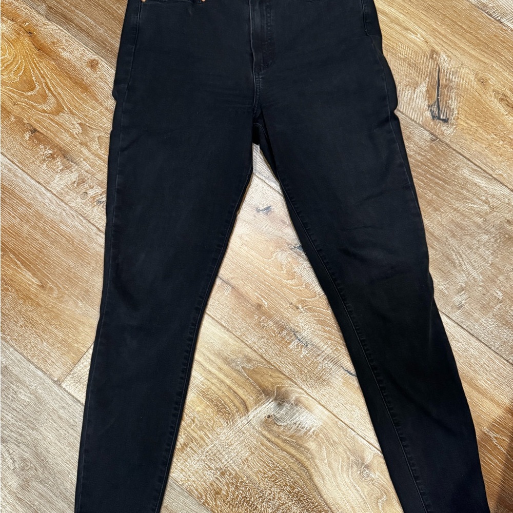 PAIGE Women's Faded Black Skinny Hoxton Ankle Jeans